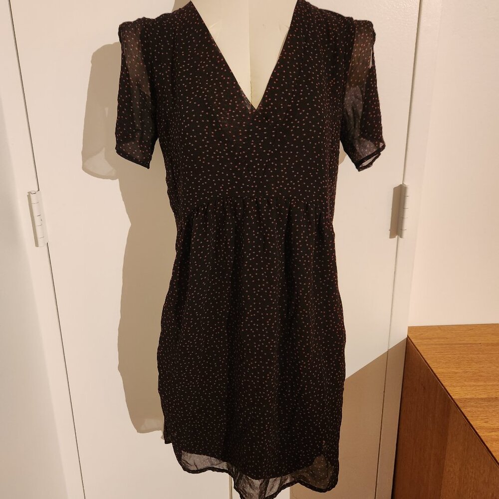 Zara Basic Black and red stars mini dress size small